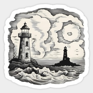 Lighthouse in a Gloomy Weather Sticker